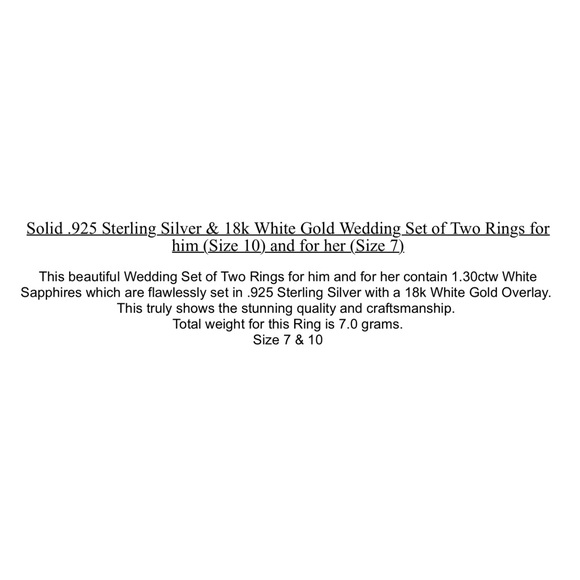 .925 Sterling Silver Set of two rings - Picture 4 of 4